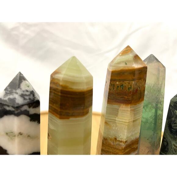 2LB Natural Quartz Stone Obelisk Tower Point Polished Crystal Mixed Lot 12x - Picture 4 of 16